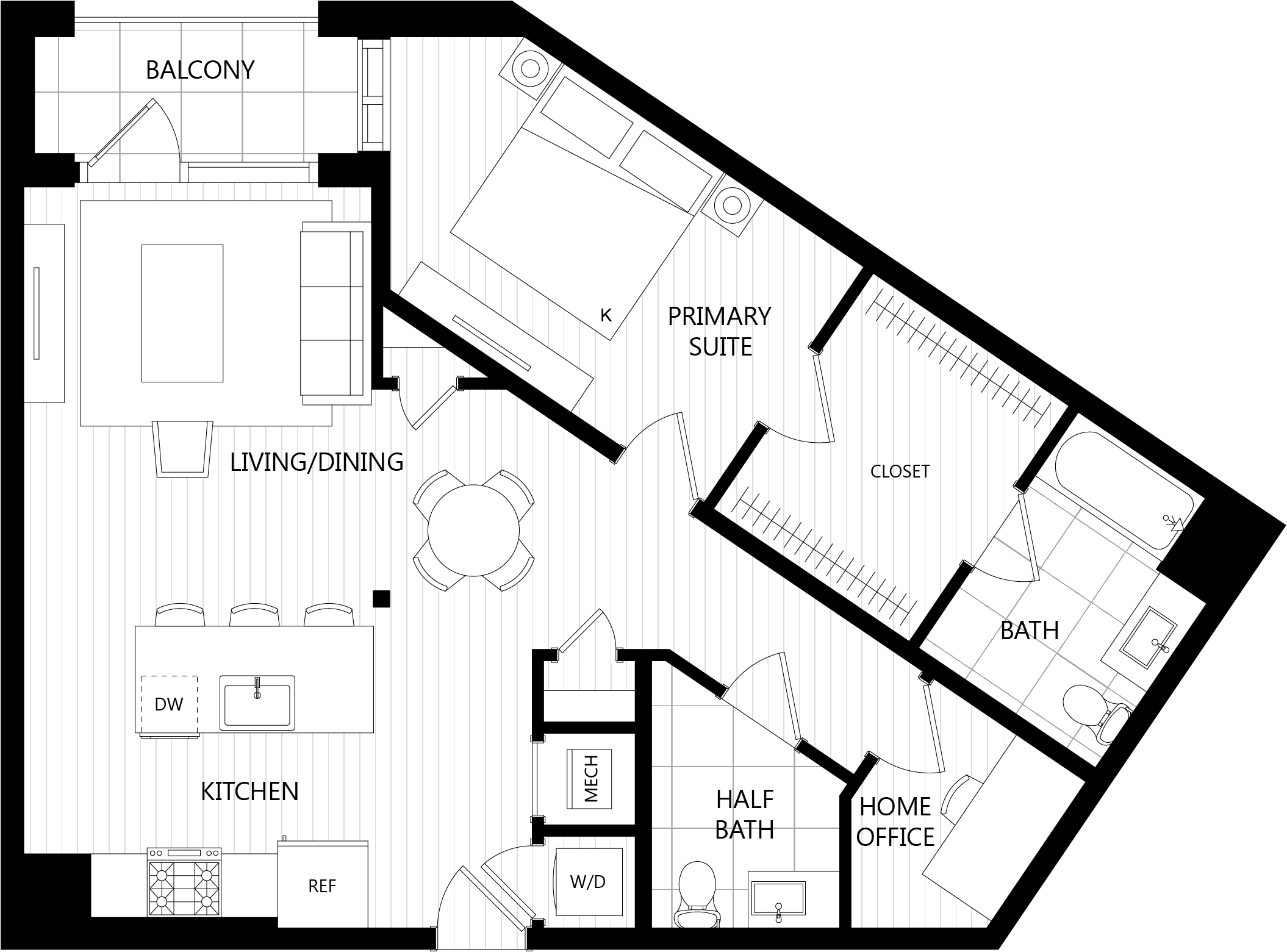 Floor plan of a Residences at Mazza luxury apartment in DC